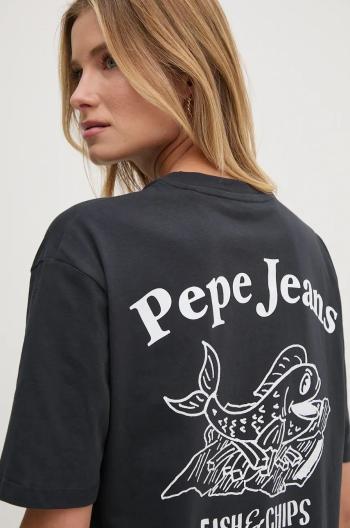 Bavlnené tričko Pepe Jeans GRACIE dámske, tmavomodrá farba, PL505969