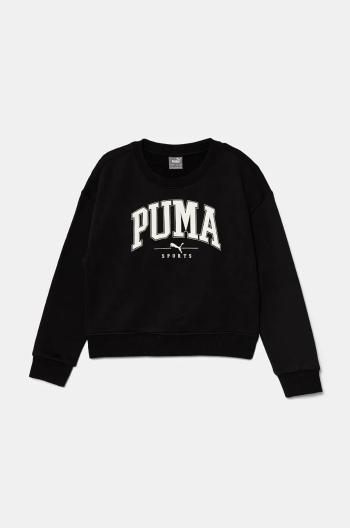 Detská mikina Puma SQUAD Crew čierna farba, s potlačou, 681763