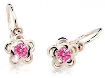 Cutie Jewellery Detské náušnice z ružového zlata C2204-10-X-4 fuchsiová