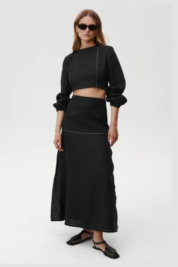 Ľanová blúzka Undress Code Selene Shirt čierna farba, jednofarebná, 890