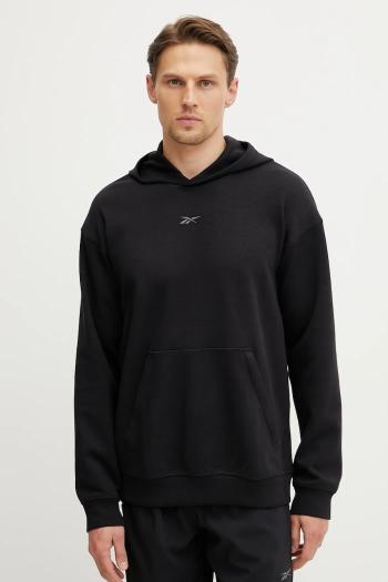 Tepláková mikina Reebok Athlete čierna farba, s kapucňou, jednofarebná, 100215038