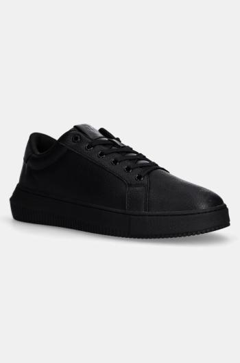 Kožené tenisky Calvin Klein Jeans CHUNKY CUPSOLE LOW OHB čierna farba, YM0YM01159
