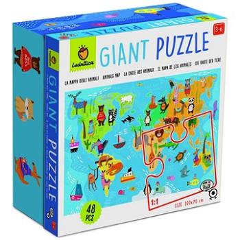Ludattica Obrie podlahové puzzle Mapa sveta, 48 dielikov (20521)