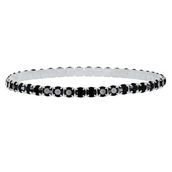 CRYSTalp Elastický tenisový náramok s čiernymi kryštálmi Aura 22270.JET.E
