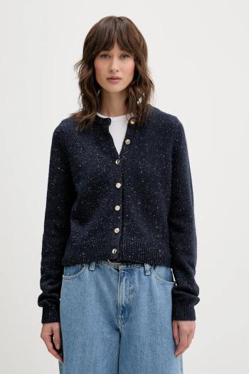 Abercrombie & Fitch gyapjú kardigán sötétkék, KI150-5473-200