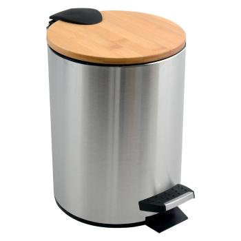 Matt ezüstszínű acél pedálos szemetes 5 l   Adonis – Spirella