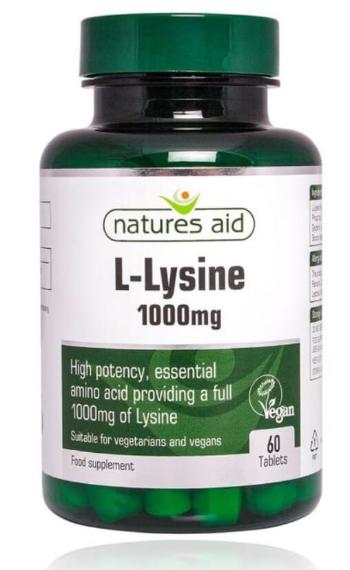 Natures Aid L-lyzín 1000 mg - 60 tabliet