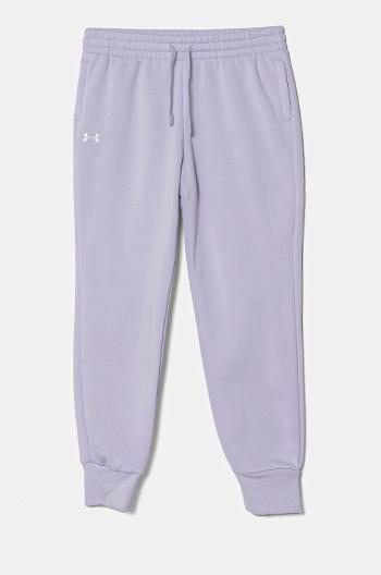 Detské tepláky Under Armour UA Rival Fleece fialová farba, jednofarebné