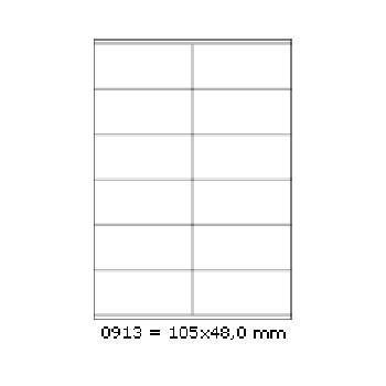 Samolepiace etikety 105 x 48 mm, 12 etikiet, A4, 100 listov