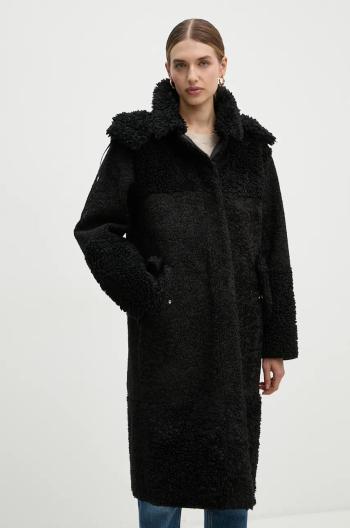 Kabát Boss Orange dámsky, čierna farba, prechodný, oversize, 50524474