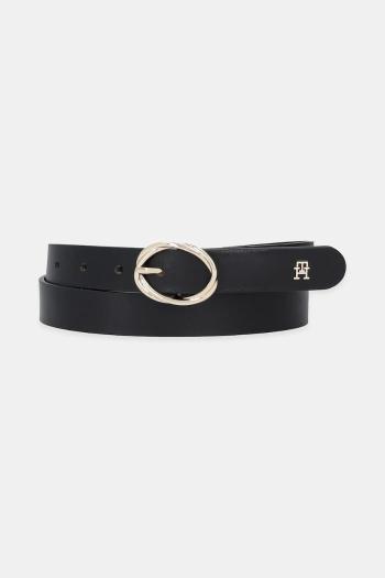Kožený opasok Tommy Hilfiger čierna farba, AW0AW17932