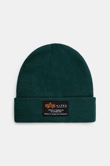 Čiapka Alpha Industries Crew Beanie zelená farba, 128924