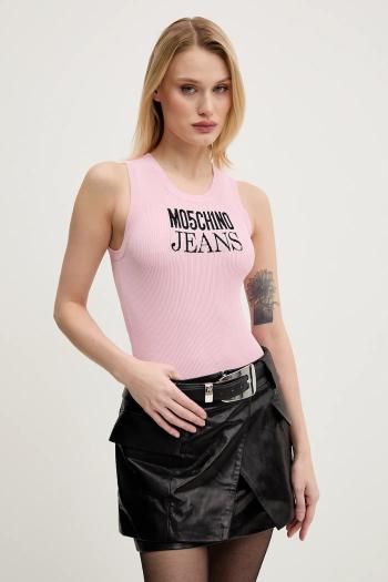 Top Moschino Jeans dámske, ružová farba, 0887 3203
