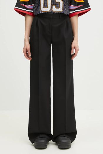 Nohavice Coperni Wide Leg Tailored dámske, čierna farba, široké, vysoký pás, COPP90F3004