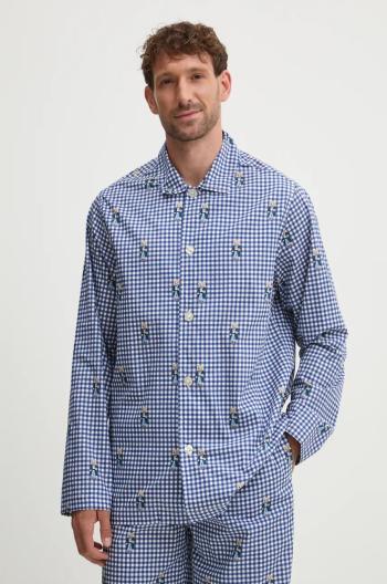 Bavlnené pyžamo Polo Ralph Lauren tmavomodrá farba, vzorované