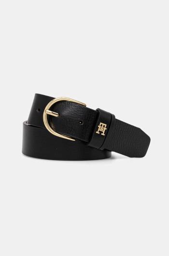 Kožený opasok Tommy Hilfiger dámsky, čierna farba, AW0AW16837