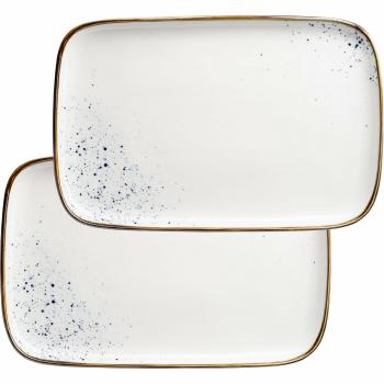 Mäser 2-dielna súprava podnosov Pintar White modré bodky 30 x 20 x 2 cm, L
