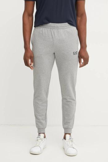 Tepláky EA7 Emporio Armani pánske, šedá farba, s potlačou, PJVRZ.8NPP66
