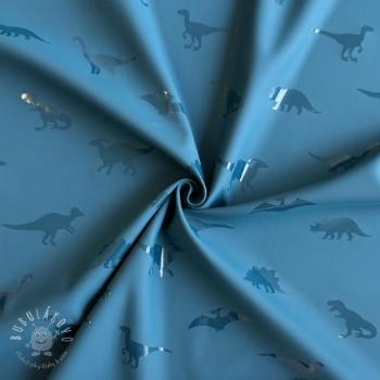 Látka na pršiplášť Dinosaurs blue
