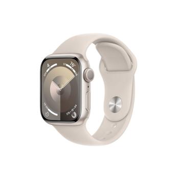 APPLE WATCH SERIES 9 GPS 41MM STARLIGHT ALUMINIUM CASE WITH STARLIGHT SPORT BAND - S/M, MR8T3QC/A