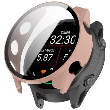 PC FULL COVER Plastový kryt so sklom pre Garmin Forerunner 570 47mm ružový