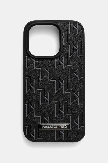 Puzdro na mobil Karl Lagerfeld iPhone 15 Pro čierna farba, KLHMP15LPKHPORPK