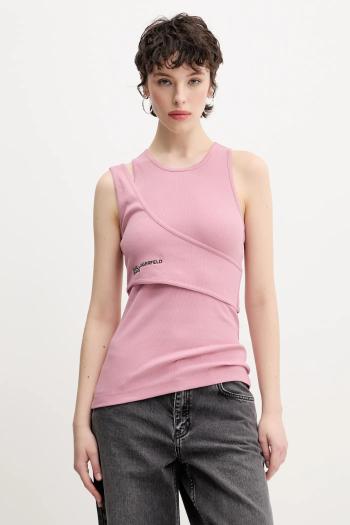 Top Karl Lagerfeld Jeans ružová farba, A2W17022