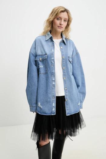 Rifľová bunda Answear.LAB prechodná, oversize