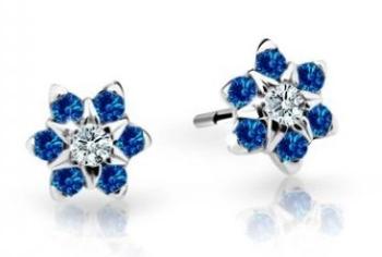 Cutie Jewellery Pôvabné detské náušnice z bieleho zlata C2152-30-X-2 modrá