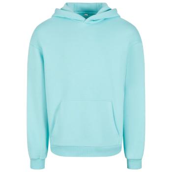 Build Your Brand Hebká pánska mikina cez hlavu Fluffy - Beryl blue | XXXXL