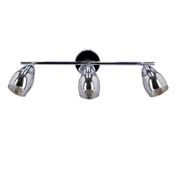 Stropná lampa Virginia s chrómovým pásikom, zrkadlové tienidlo e14