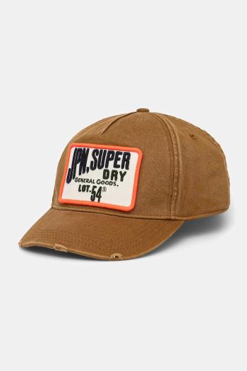 Bavlnená šiltovka Superdry hnedá farba, s nášivkou, W9010177A-8MA