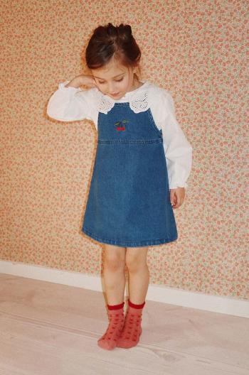 Dievčenské rifľové šaty Konges Sløjd MAGOT STRAP DRESS GOTS mini, rovný strih, KS101583