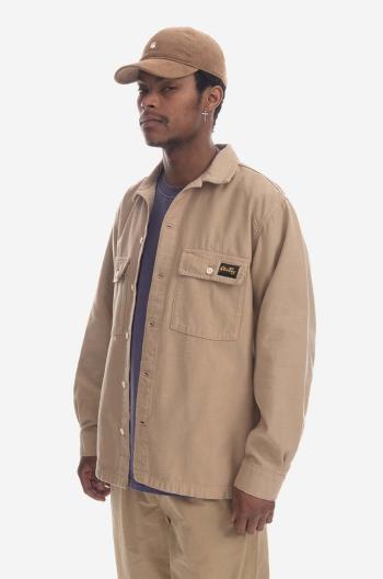 Stan Ray pamut ing Cpo Shirt férfi, galléros, bézs, relaxed