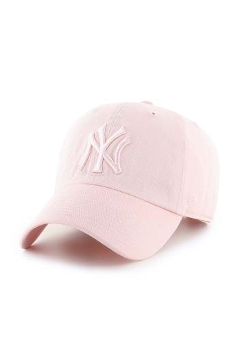 Bavlnená šiltovka 47 brand MLB New York Yankees ružová farba, s nášivkou, B-NLRGW17GWS-PK