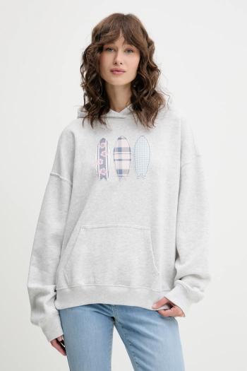Mikina Hollister Co. šedá farba, s kapucňou, melanžová, KI352-5136