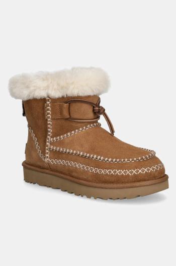Semišové snehule UGG Classic Mini Alpine hnedá farba, 1158251-CHE