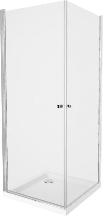 MEXEN/S - PRETORIA duo sprchovací kút 80 x 70, transparent, chróm + vanička vrátane sifónu 852-080-070-01-02-4010