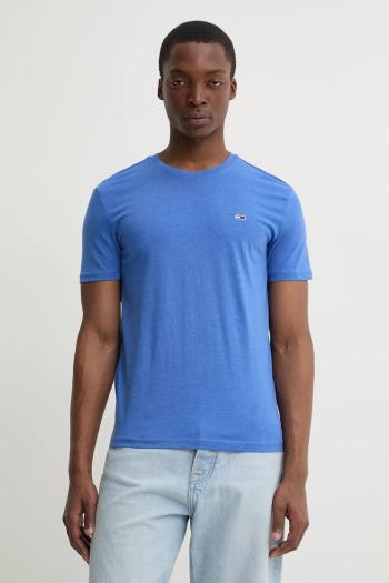 Tričko Tommy Jeans pánske, fialová farba, jednofarebné, DM0DM20363