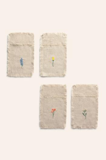 Sada obalov na príbory Calma House 21x8 cm 4-pak béžová farba