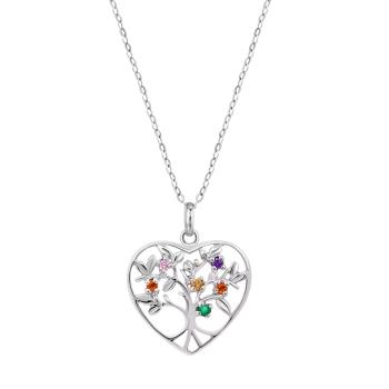 Lotus Silver Krásny strieborný náhrdelník Strom života s farebnými zirkónmi LP3199-1 / 1 (retiazka, prívesok)