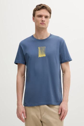 Bavlnené tričko Calvin Klein Jeans pánske, tyrkysová farba, s potlačou, J30J327522