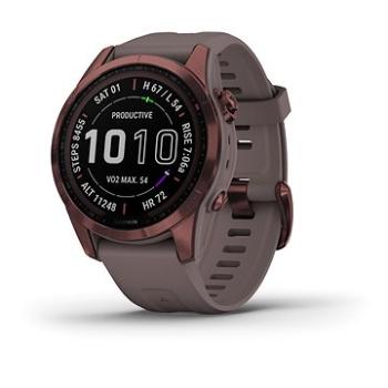 Garmin Fenix 7S Sapphire Solar Dark Bronze Titanium/Shale Gray Band (010-02539-29)