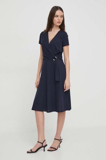 Šaty Lauren Ralph Lauren tmavomodrá farba,mini,áčkový strih,250868161