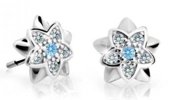 Cutie Jewellery Detské náušnice z bieleho zlata C2210-30-X-2 svetlo modrá
