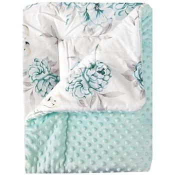 COSING Deka Minky prešívaná 100 × 75 cm – Pivonky s plameniakmi mätová (8595608808742)
