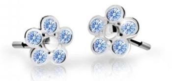 Cutie Jewellery Detské kvietkové náušnice z bieleho zlata C2744-30-X-2 svetlo modrá