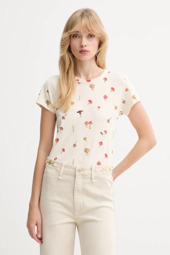 Bavlnené tričko Rag & Bone dámske, béžová farba, RE6E25FT3SW