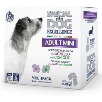 Monge Lechat Excellence Special Adult Mini jahňa a králik multipack 12 × 100g (8009470017541)