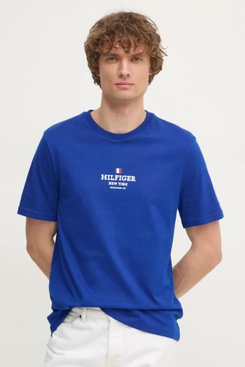 Tričko Tommy Hilfiger pánske, tmavomodrá farba, s potlačou, MW0MW38980
